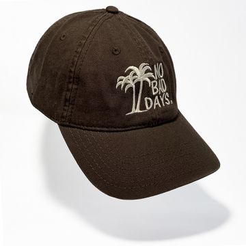 No Bad Days Garment Washed Superior Combed Cotton Twill Six Panel Cap - Brown